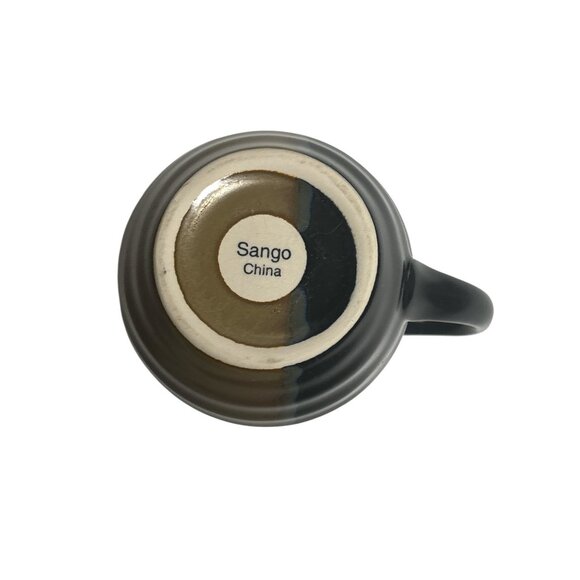 Sango China Butter Dish & Creamer Set - 4 Piece Brown & Black Ceramic Set - Picture 5 of 13